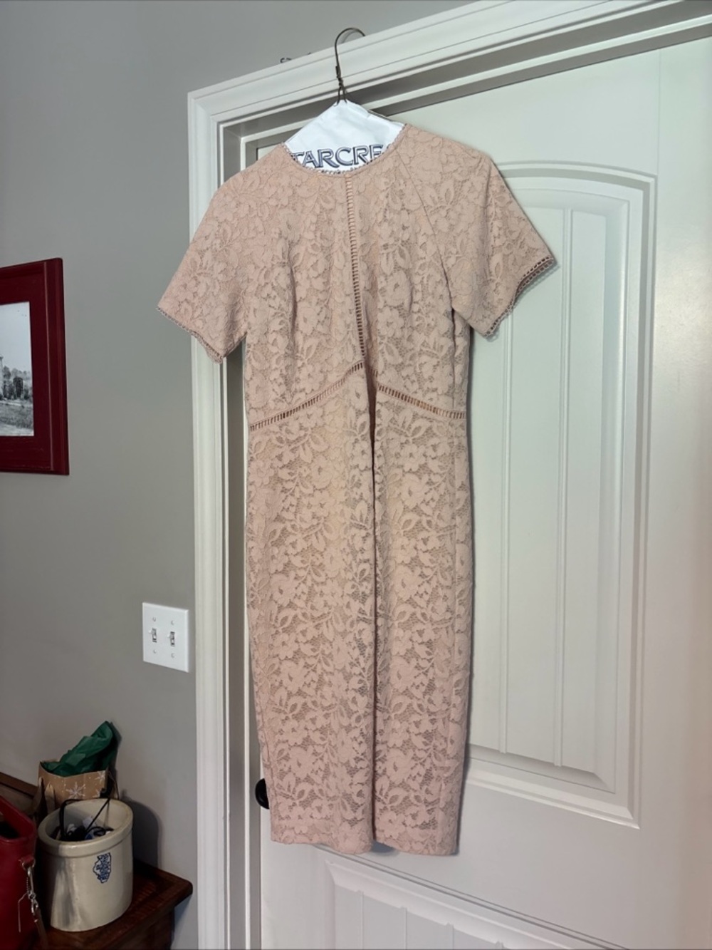 Rachel Parcell Dusty Pink Lace Lined Sheath Dress size Medium